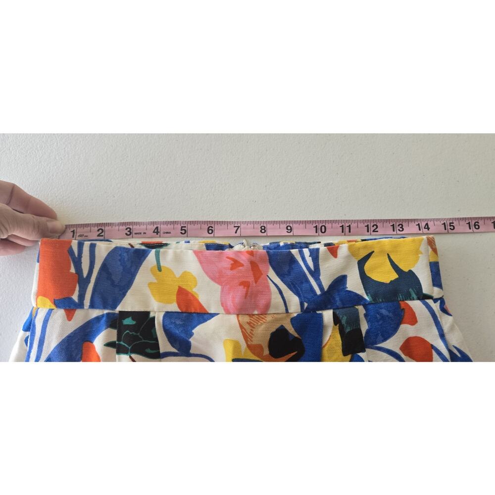 J Crew Sz 6 Morning Floral Pintucked Midi Skirt Abstract Colorful A Line Pencil - Picture 8 of 9